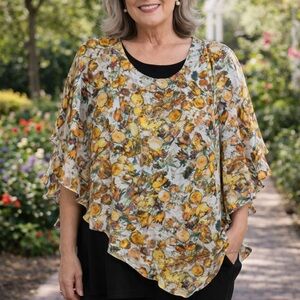 Vibrant Floral Women's Blouse